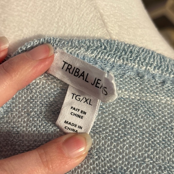 Tribal Jeans Open Front Long Line Cardigan - Picture 4 of 5